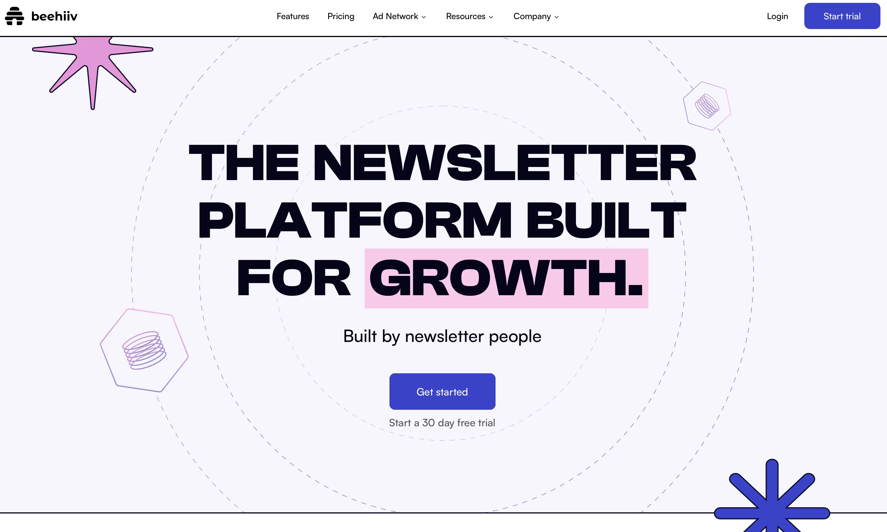 Beehiv Webseite (Screenshot)