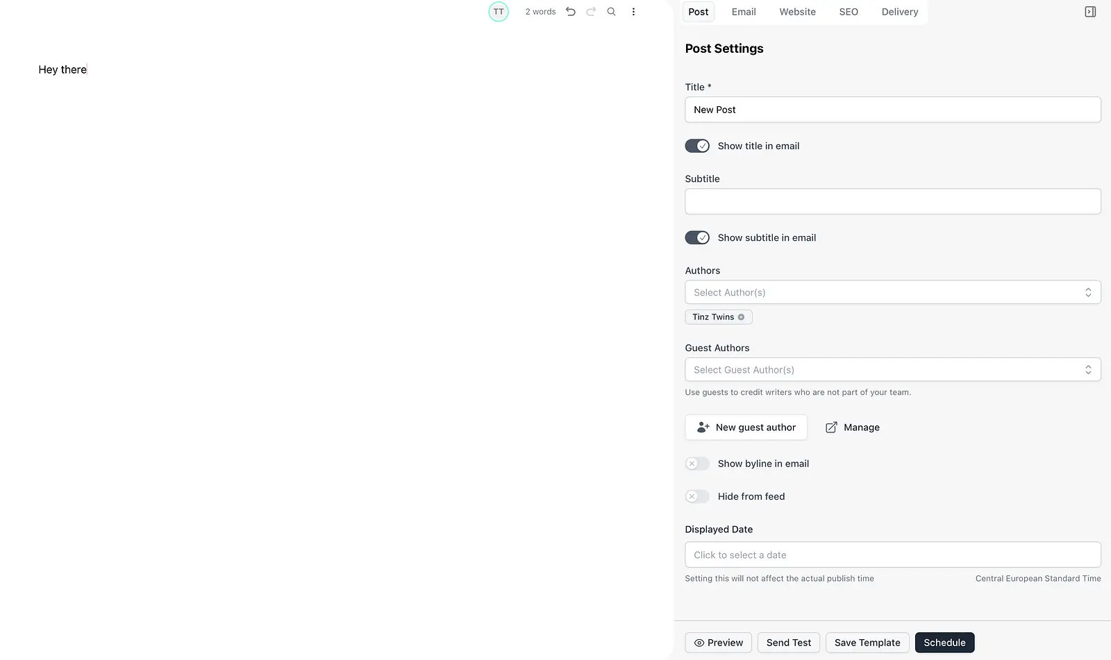 Beehiiv Editor (Screenshot)